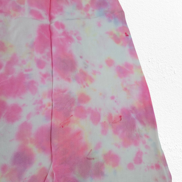 Pink White Tie Dye Smocked Off the Shoulder Area Stars Kaia Dress Size Small - Picture 9 of 13